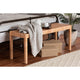 bali & pari Abelia Modern Bohemian Natural Rattan and Mahogany Wood Long Accent Bench