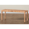 bali & pari Abelia Modern Bohemian Natural Rattan and Mahogany Wood Long Accent Bench