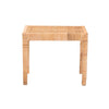 bali & pari Abelia Modern Bohemian Natural Rattan and Mahogany Wood Short Accent Bench