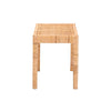 bali & pari Abelia Modern Bohemian Natural Rattan and Mahogany Wood Short Accent Bench