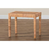bali & pari Abelia Modern Bohemian Natural Rattan and Mahogany Wood Short Accent Bench