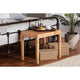 bali & pari Abelia Modern Bohemian Natural Rattan and Mahogany Wood Short Accent Bench