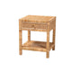 bali & pari Adelia Modern Bohemian Natural Rattan and Mahogany Wood 1-Drawer Nightstand WHI-Adelia-Wooden-NS