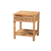bali & pari Adelia Modern Bohemian Natural Rattan and Mahogany Wood 1-Drawer Nightstand WHI-Adelia-Wooden-NS