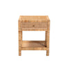 bali & pari Adelia Modern Bohemian Natural Rattan and Mahogany Wood 1-Drawer Nightstand WHI-Adelia-Wooden-NS