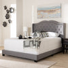 Baxton Studio Aden Modern and Contemporary Grey Fabric Upholstered King Size Bed WHI-Aden-Grey-King