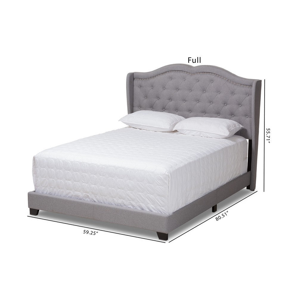 Baxton Studio Aden Modern and Contemporary Grey Fabric Upholstered King Size Bed WHI-Aden-Grey-King