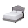 Baxton Studio Aden Modern and Contemporary Grey Fabric Upholstered King Size Bed WHI-Aden-Grey-King