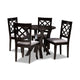 Baxton Studio Adina Modern and Contemporary Grey Fabric Upholstered and Dark Brown Finished Wood 5-Piece Dining Set