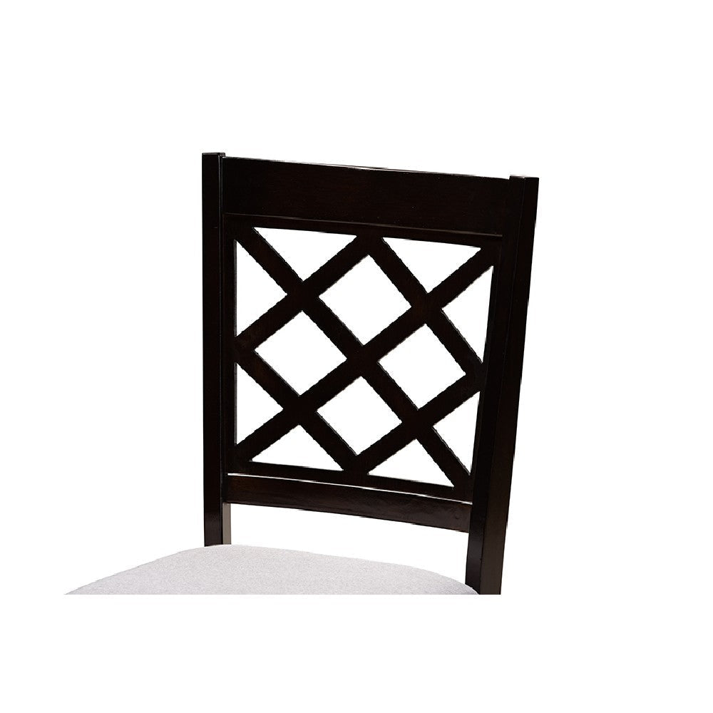 Baxton Studio Adina Modern and Contemporary Grey Fabric Upholstered and Dark Brown Finished Wood 5-Piece Dining Set