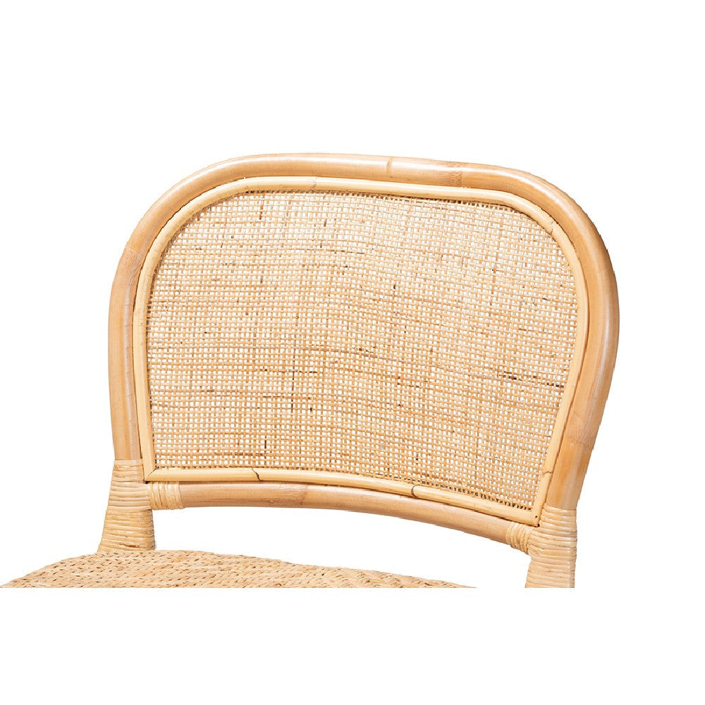 bali & pari Adrena Modern Bohemian Natural Brown Rattan Counter Stool WHI-Adrena-Rattan-CS
