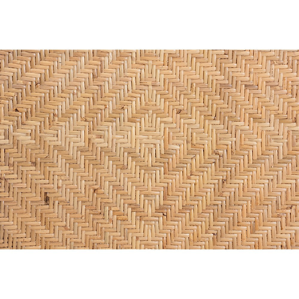 bali & pari Adrena Modern Bohemian Natural Brown Rattan Counter Stool