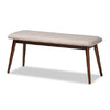 Baxton Studio Amato Mid-Century Modern Light Gray Fabric Upholstered Walnut Finished Wood 6-Piece Dining Set