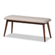 Baxton Studio Amato Mid-Century Modern Light Gray Fabric Upholstered Walnut Finished Wood 6-Piece Dining Set