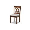 Baxton Studio Aggie Modern and Contemporary Grey Fabric Upholstered and Walnut Brown Finished Wood 5-Piece Dining Set