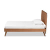 Baxton Studio Aimi Mid-Century Modern Walnut Brown Finished Wood Twin Size Platform Bed