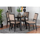 Baxton Studio Alani Modern Beige Fabric and Dark Brown Finished Wood 5-Piece Dining Set WHI-Alani-Sand-Dark-Brown-5PC-Dining-Set