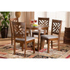 Baxton Studio Alena Modern and Contemporary Grey Fabric Upholstered and Walnut Brown Finished Wood 5-Piece Dining Set