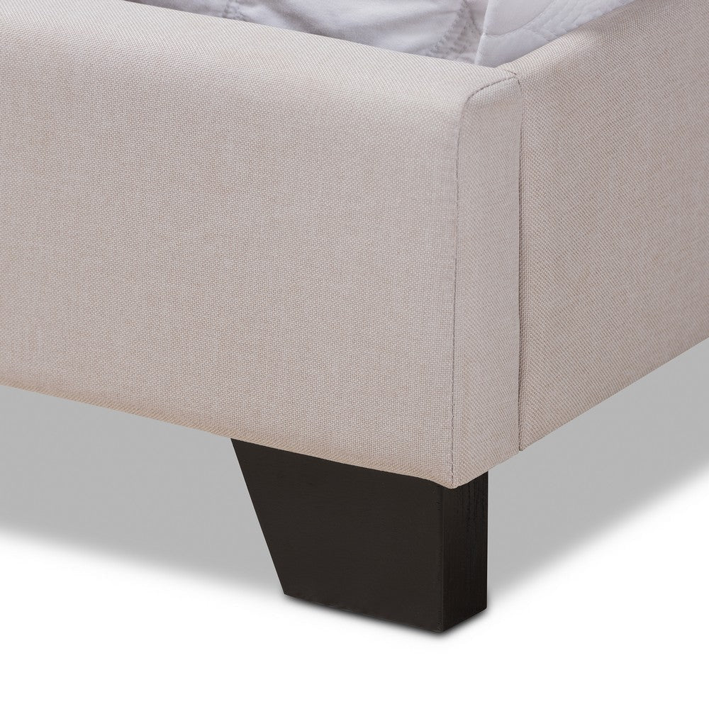 Baxton Studio Alesha Modern and Contemporary Beige Fabric Upholstered King Size Bed WHI-Alesha-Beige-King