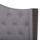 Baxton Studio Alesha Modern and Contemporary Grey Fabric Upholstered King Size Bed WHI-Alesha-Grey-King