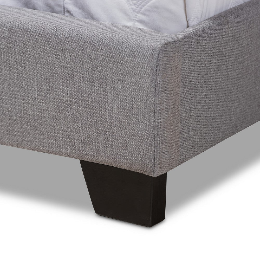 Baxton Studio Alesha Modern and Contemporary Grey Fabric Upholstered King Size Bed WHI-Alesha-Grey-King