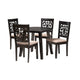 Baxton Studio Aiden Modern Beige Fabric and Dark Brown Finished Wood 5-Piece Dining Set