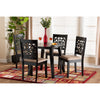 Baxton Studio Aiden Modern Beige Fabric and Dark Brown Finished Wood 5-Piece Dining Set
