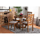 Baxton Studio Alicia Modern and Contemporary Grey Fabric Upholstered and Walnut Brown Finished Wood 5-Piece Dining Set