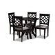 Baxton Studio Alisa Modern and Contemporary Grey Fabric Upholstered and Dark Brown Finished Wood 5-Piece Dining Set