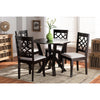 Baxton Studio Alisa Modern and Contemporary Grey Fabric Upholstered and Dark Brown Finished Wood 5-Piece Dining Set