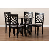 Baxton Studio Alisa Modern and Contemporary Grey Fabric Upholstered and Dark Brown Finished Wood 5-Piece Dining Set