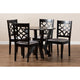 Baxton Studio Alisa Modern and Contemporary Grey Fabric Upholstered and Dark Brown Finished Wood 5-Piece Dining Set