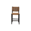 bali & pari Alise Modern Bohemian Dark Brown Mahogany Wood and Seagrass Counter Stool WHI-Alise-Mahogany-CS