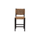 bali & pari Alise Modern Bohemian Dark Brown Mahogany Wood and Seagrass Counter Stool WHI-Alise-Mahogany-CS