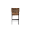 bali & pari Alise Modern Bohemian Dark Brown Mahogany Wood and Seagrass Counter Stool WHI-Alise-Mahogany-CS