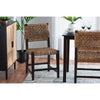 bali & pari Alise Modern Bohemian Dark Brown Mahogany Wood and Seagrass Dining Chair WHI-Alise-Mahogany-DC