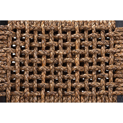 bali & pari Alise Modern Bohemian Dark Brown Mahogany Wood and Seagrass Dining Chair