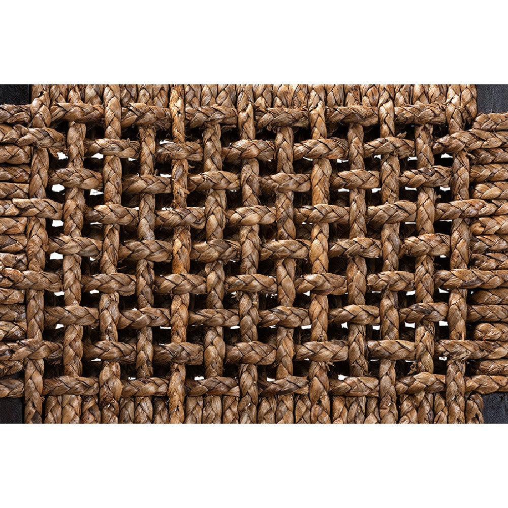 bali & pari Alise Modern Bohemian Dark Brown Mahogany Wood and Seagrass Dining Chair