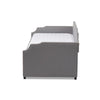 Baxton Studio Ally Modern and Contemporary Grey Fabric Upholstered Twin Size Sofa Daybed with Roll Out Trundle Guest Bed