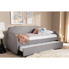 Baxton Studio Ally Modern and Contemporary Grey Fabric Upholstered Twin Size Sofa Daybed with Roll Out Trundle Guest Bed