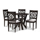 Baxton Studio Alma Modern and Contemporary Grey Fabric Upholstered and Dark Brown Finished Wood 5-Piece Dining Set