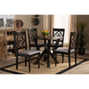Baxton Studio Alma Modern and Contemporary Grey Fabric Upholstered and Dark Brown Finished Wood 5-Piece Dining Set