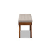 Baxton Studio Alona Mid-Century Modern Light Grey Fabric Upholstered Wood Dining Bench