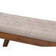 Baxton Studio Alona Mid-Century Modern Light Grey Fabric Upholstered Wood Dining Bench