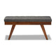 Baxton Studio Alona Mid-Century Modern Medium Grey Fabric Upholstered Wood Dining Bench