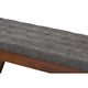Baxton Studio Alona Mid-Century Modern Medium Grey Fabric Upholstered Wood Dining Bench