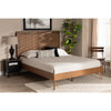 Baxton Studio Amira Mid-Century Modern Transitional Ash Walnut Finished Wood Queen Size Platform Bed