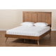 Baxton Studio Amira Mid-Century Modern Transitional Ash Walnut Finished Wood Queen Size Platform Bed