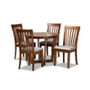Baxton Studio Andi Modern and Contemporary Grey Fabric Upholstered and Walnut Brown Finished Wood 5-Piece Dining Set