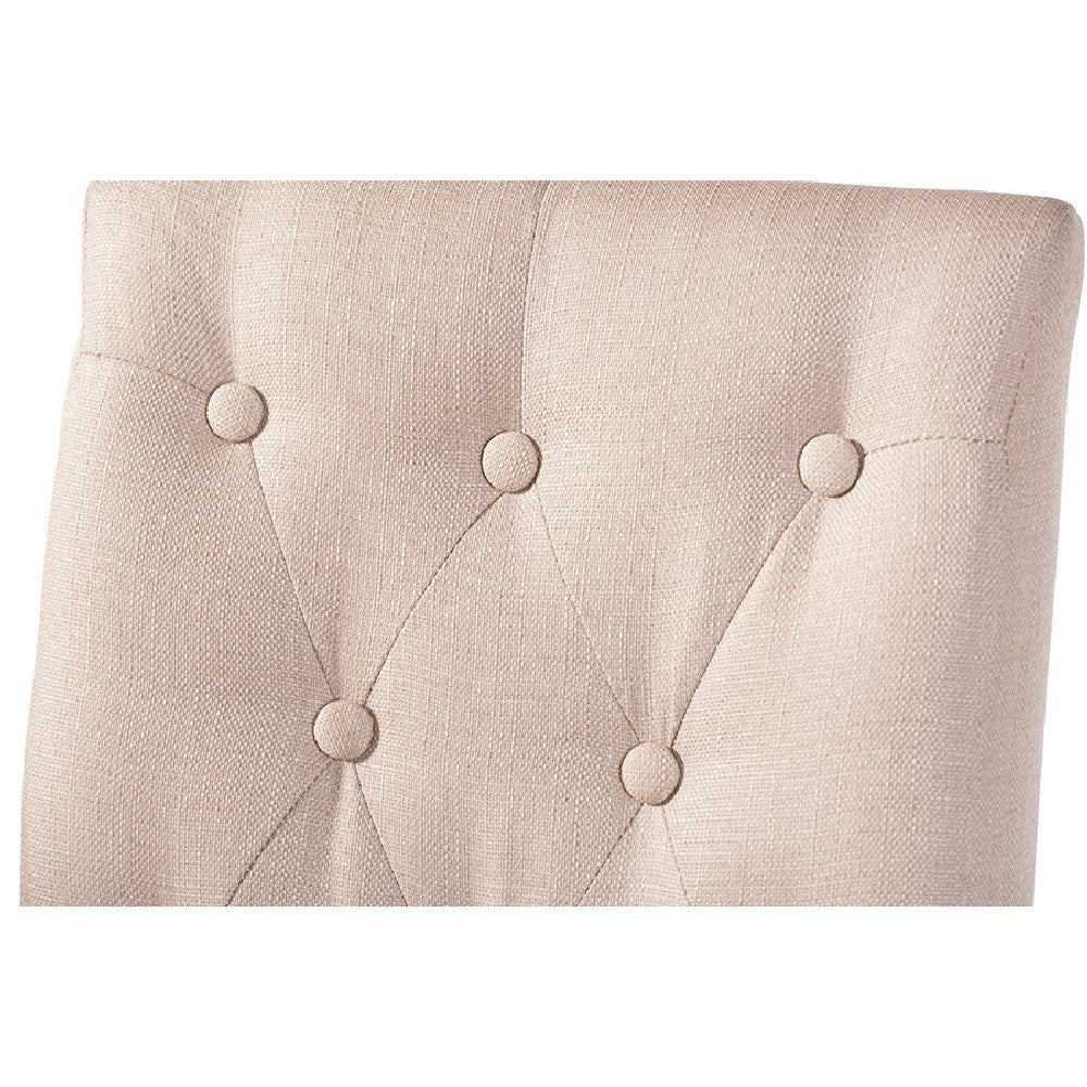 Baxton Studio Gardner Modern and Contemporary 5-Piece Dark Brown Finished Beige Fabric Upholstered Dining Set